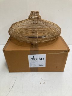 NKUKU MUKUNI WIRE LAMPSHADE IN ANTIQUE BRASS - RRP £140.00: LOCATION - BR5