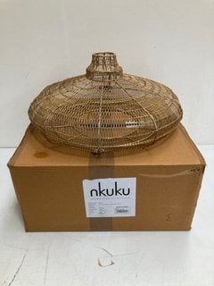 NKUKU MUKUNI WIRE LAMPSHADE IN ANTIQUE BRASS - RRP £140.00: LOCATION - BR5