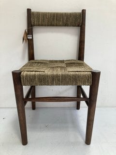 NKUKU RAUNAK ACACIA WOVEN DINING CHAIR - RRP £250.00: LOCATION - BR5