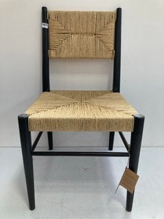 NKUKU LOHANDA ACACIA & JUTE DINING CHAIR IN CHARCOAL - RRP £275.00: LOCATION - BR5