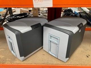 2 X LARGE ELECTRIC IN CAR COOL BOXES IN GREY: LOCATION - BR6