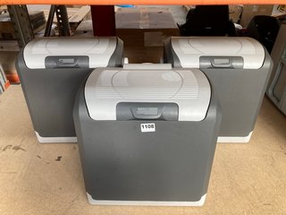 3 X SMALL ELECTRIC IN CAR COOL BOXES IN GREY: LOCATION - BR7