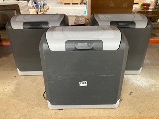 3 X SMALL ELECTRIC IN CAR COOL BOXES IN GREY: LOCATION - BR9