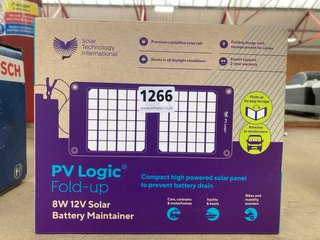 PV LOGIC FOLD UP 8W 12V SOLAR BATTERY MAINTAINER: LOCATION - CR6