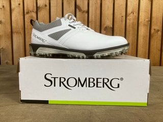 STROMBERG TOUR CLASSIC SPIKED GOLF SHOES IN WHITE SIZE : UK 11: LOCATION - DR