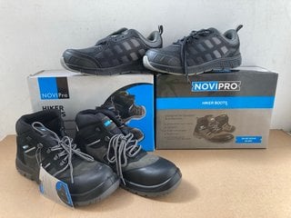 4 X ASSORTED SAFETY FOOTWEAR TO INCLUDE JCB CAGELOW - WORK WEAR SAFETY BOOTS IN GREY MESH & BLACK UK SIZE 11: LOCATION - BR13