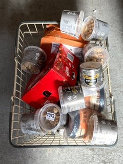 QTY OF ASSORTED FOOD ITEMS TO INCLUDE MR TUBS PORK CRACKLING TUBS ( B.B DATE 07.10.24 ): LOCATION - BR9