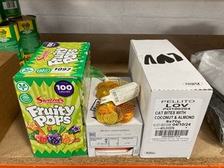 QTY OF ASSORTED FOOD ITEMS TO INCLUDE SWIZZLE FRUITY POPS ( B.B DATE 31.12.2025): LOCATION - BR7