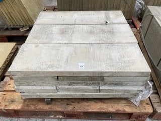 PALLET OF MARSHALLS STANDARD RECTANGULAR PATIO SLABS IN NATURAL : EACH SLAB SIZE 900 X 300 X 50MM - 15 SLABS IN LOT: LOCATION - B1 (KERBSIDE PALLET DELIVERY)