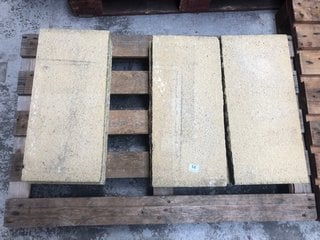 6 X RECTANGULAR EDGING SLABS IN NATURAL SANDSTONE EFFECT FINISH : EACH SLAB SIZE 600 X 270 X 45MM: LOCATION - B1