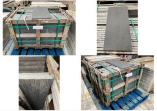 PALLET OF ASSORTED TECHSTONE STONE EFFECT CERAMIC FLOOR TILES IN ANTHRACITE GREY: LOCATION - B1 (KERBSIDE PALLET DELIVERY)