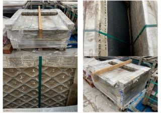 PALLET OF VITACER TECHSTONE STONE EFFECT CERAMIC TILES IN ANTHRACITE : SIZE 60 X 90CM PER TILE - 42 TILES IN LOT - COMBINED RRP £323: LOCATION - B1 (KERBSIDE PALLET DELIVERY)