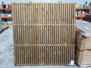 FOREST DOUBLE SIDED SLATTED STYLE FENCE PANEL IN NATURAL : SIZE 180 X 180CM - RRP £98: LOCATION - B4