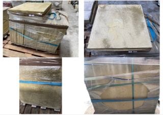 PALLET OF RICHMOND PAVING PATIO SLABS : SIZE 600 X 600 X 38MM - 28 SLABS IN LOT: LOCATION - B1 (KERBSIDE PALLET DELIVERY)