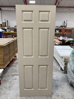 PREMDOR 6 PANEL STANDARD INTERIOR DOOR IN WHITE PRIMED FINISH : SIZE 1985 X 760 X 35MM: LOCATION - B4