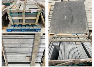 PALLET OF ASSORTED TECHSTONE STONE EFFECT CERAMIC FLOOR TILES IN ANTHRACITE GREY: LOCATION - B1 (KERBSIDE PALLET DELIVERY)