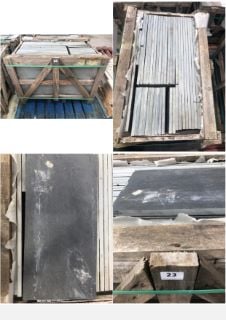 PALLET OF ASSORTED TECHSTONE STONE EFFECT CERAMIC FLOOR TILES IN ANTHRACITE GREY: LOCATION - B2 (KERBSIDE PALLET DELIVERY)