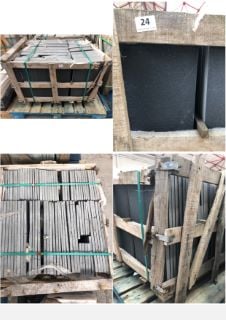 PALLET OF ASSORTED TECHSTONE STONE EFFECT CERAMIC FLOOR TILES IN ANTHRACITE GREY: LOCATION - B2 (KERBSIDE PALLET DELIVERY)