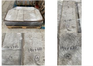 PALLET OF ASSORTED WINDOW BOARDS IN WHITE : SIZES TO INCLUDE 485 X 194 X 25MM AND 460 X 194 X 25MM: LOCATION - B2 (KERBSIDE PALLET DELIVERY)