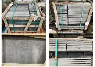 PALLET OF ASSORTED TECHSTONE STONE EFFECT CERAMIC FLOOR TILES IN ANTHRACITE GREY: LOCATION - B2 (KERBSIDE PALLET DELIVERY)