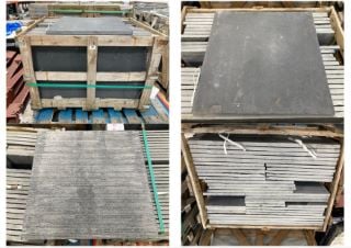 PALLET OF ASSORTED TECHSTONE STONE EFFECT CERAMIC FLOOR TILES IN ANTHRACITE GREY: LOCATION - B2 (KERBSIDE PALLET DELIVERY)