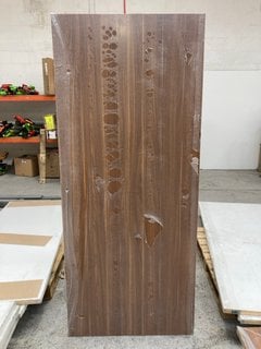 DEKOR DARK WOOD FINISH DOOR SIZE 1981 X 838 X35MM RRP £98: LOCATION - B6