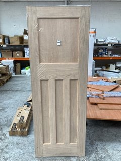 LIGHT WOOD INTERIOR DOOR WITH STRIP DETAIL: LOCATION - B7