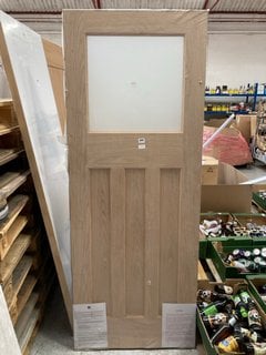 SINGLE GLASS PANEL UNFINISHED INTERIOR DOOR: LOCATION - B7