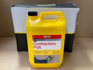 (COLLECTION ONLY) 4 X 5L EVER BOND UNIVERSAL CONTRACTORS PVA ADHESIVE (PLEASE NOTE: 18+YEARS ONLY. ID MAY BE REQUIRED): LOCATION - BR1