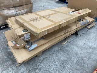 PALLET OF ASSORTED INCOMPLETE FLAT PACK ITEMS TO INCLUDE WHITE & PINE WOODEN BED WITH DRAWER PARTS: LOCATION - B8 (KERBSIDE PALLET DELIVERY)