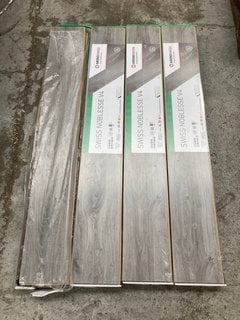 4 X KRONOSWISS NOBLESSE V4 LAMINATE FLOORING PACKS IN GREY NEW YORK OAK FINISH - COMBINED RRP £104: LOCATION - B1