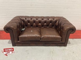 HALO CHESTERFIELD MEDIUM 2 SEATER LEATHER SOFA RRP £2,149 (003327842)