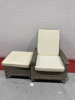 JOHN LEWIS RECLINING GARDEN CHAIR AND FOOTSTOOL RRP £500