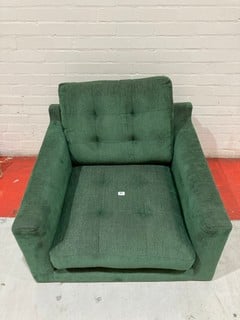 JOHN LEWIS DRAPER 2 ARMCHAIR DARK LEGS, FINE CHENILLE FOREST GREEN RRP £999