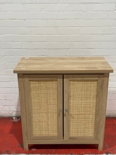 2 DOOR NEWQUAY OAK EFFECT UNIT WITH REAL RATTAN FRONT