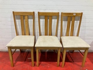 3 X WOODEN DINING CHAIRS