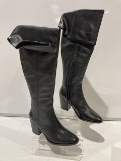 2 X AND/OR SHOES TO INCLUDE SHILOUH LEATHER LONG BOOTS BLACK SIZE EUR 37/38 TOTAL RRP £179