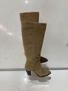 1 X JOHN LEWIS  SELENE SUEDE LONG BOOTS TAN EUR 38 TOTAL RRP £101