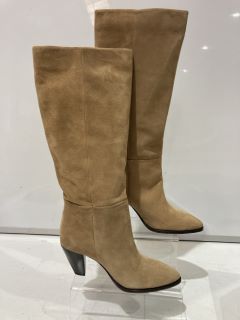 1 X JOHN LEWIS AND/OR SELENE SUEDE LONG BOOTS TAN EUR 39 TOTAL RRP £101