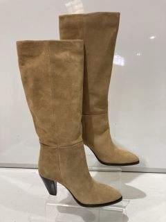 1 X JOHN LEWIS AND/OR SELENE SUEDE LONG BOOTS TAN EUR 39 TOTAL RRP £101