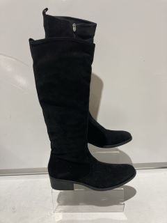 2 X AND/OR SHOES TO INCLUDE  TIAGO SUEDE LONG BOOTS BLACK/NAVY BLUE SIZE 7 TOTAL RRP £136