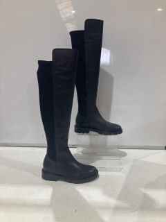 2 X  JOHN LEWIS SHOES TO INCLUDE TILDA 2 LEATHER LONG BOOTS BLACK EUR 37 AND TUCKER BLACK BOOTS SIZE EUR 39 TOTAL RRP £130