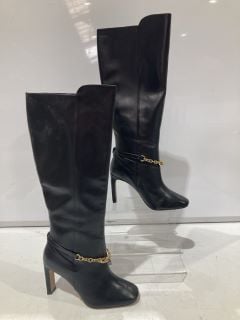 2 X JOHN LEWIS SHOES TO INCLUDE SAPPHIRE BLACK BOOTS SIZE 8 AND TUCKER BRCH BOOTS SIZE EUR 39 TOTAL RRP £173