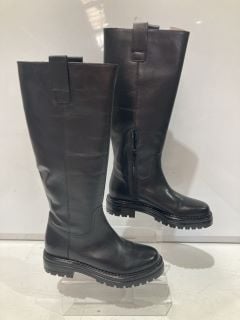 2 X JOHN LEWIS AND/OR TABIE LONG BOOTS BLACK LEATHER EUR 37 AND JOHN LEWIS AND/OR SHILOUH LONG BOOTS BLACK LEATHER EUR 39 TOTAL RRP £272