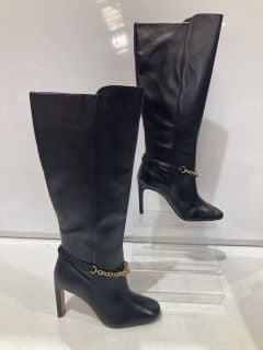 2 X JOHN LEWIS SAPPHIRE LONG BOOTS BLACK LEATHER EUR 37 EUR 39 TOTAL RRP £318