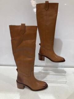 2 X JOHN LEWIS AND/OR SADDLE LONG BOOTS BROWN TAN LEATHER SIZES 5 & 6 TOTAL RRP £318