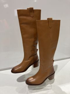 2 X JOHN LEWIS AND/OR SADDLE LONG BOOTS BROWN TAN SIZES 4 & 6 TOTAL RRP £254