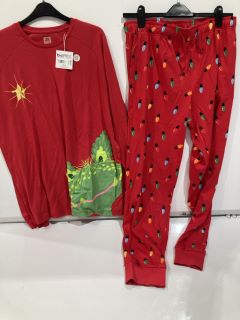 QTY OF ASSORTED CLOTHING TO INCLUDE JOHN LEWIS MENS CHARACTER PJS RED LARGE TOTAL RRP £130