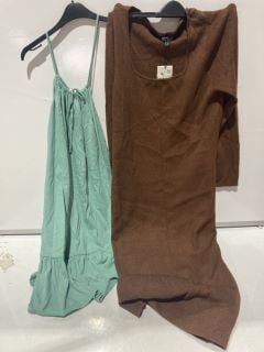 1 X BOX OF ASSORTED CLOTHING ITEMS INCLUDING HALTER NECK DRESS TEAL BLTL SIZE M TOTAL RRP £574