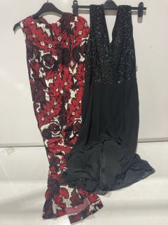 1 X BOX OF ASSORTED CLOTHING ITEMS INCLUDING BLACK JACQUARD DRESS TOTAL RRP £552